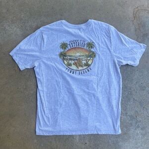 Tommy Bahama T-Shirt Department Of The Exterior light Grey Beach Scene